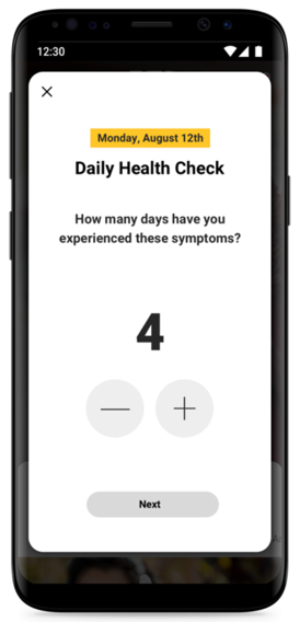 mobile app length of symptoms
