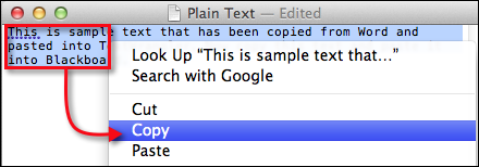 How to Paste Text Into Blackboard