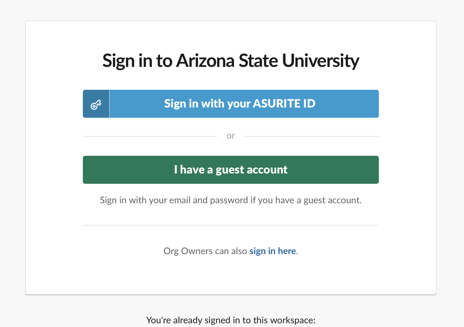 How do I log into a ASU Slack Workspace?