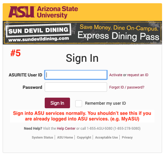 My ASU login