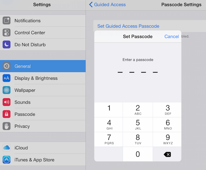 create a four-digit passcode