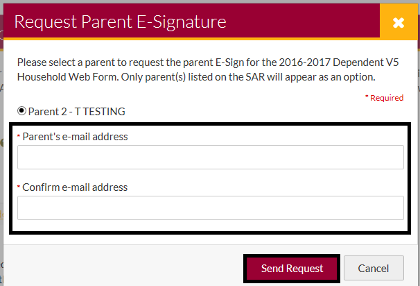 scrrenshot of prt e-sign