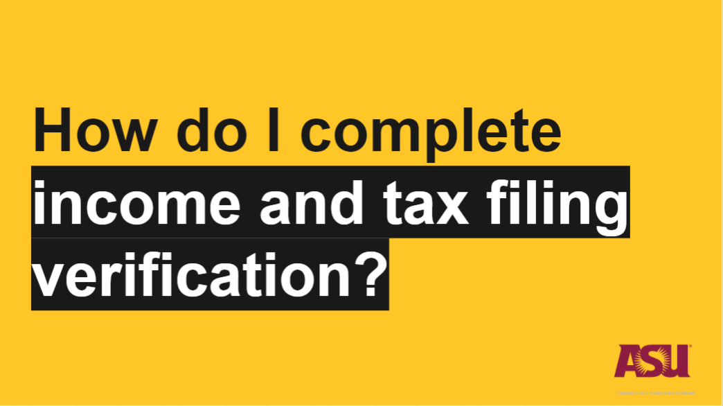 Income and tax filing status verification