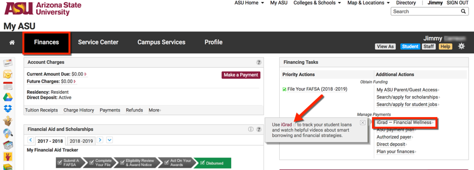 My ASU iGrad Link
