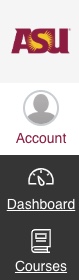 Screenshot: Canvas Account link on Global Navigation bar.