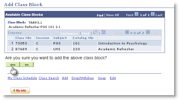 Confirm Class Block Add image